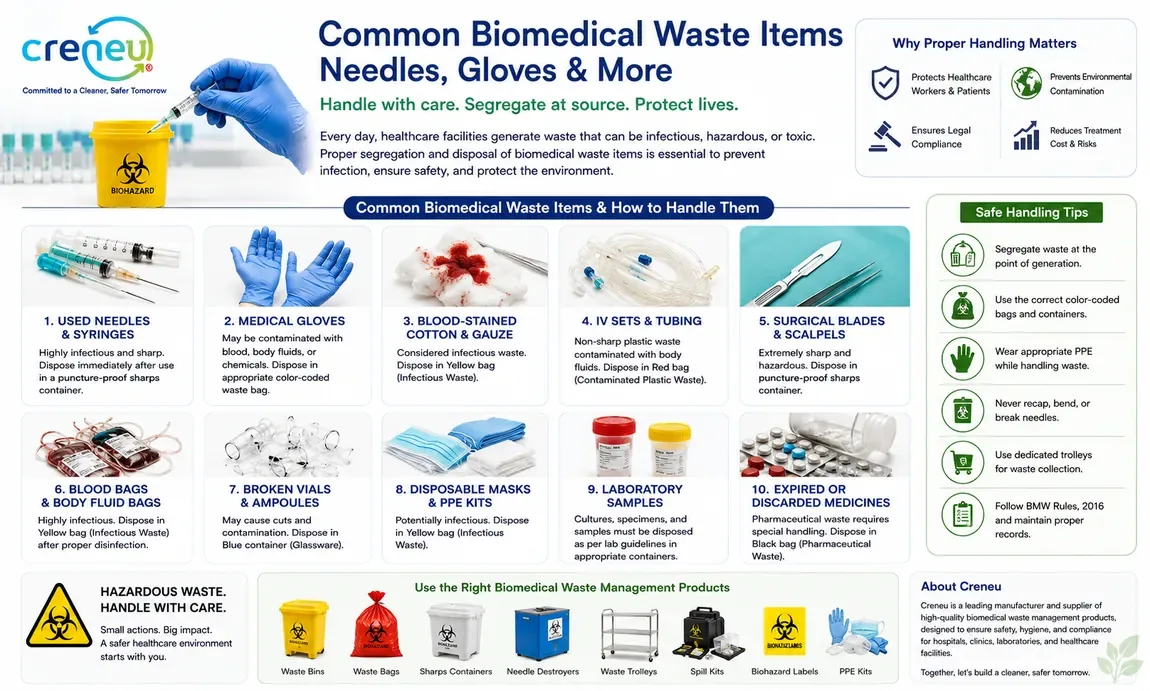 Common Biomedical Waste Items