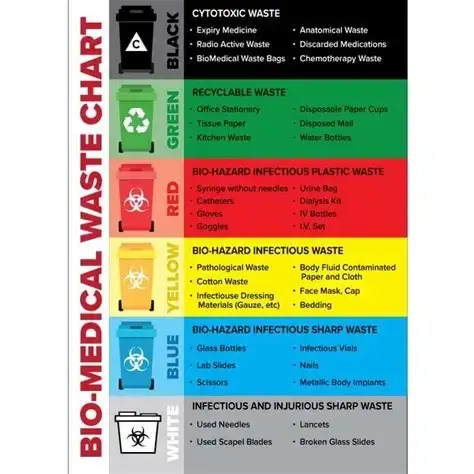Bio-medical waste color coding chart